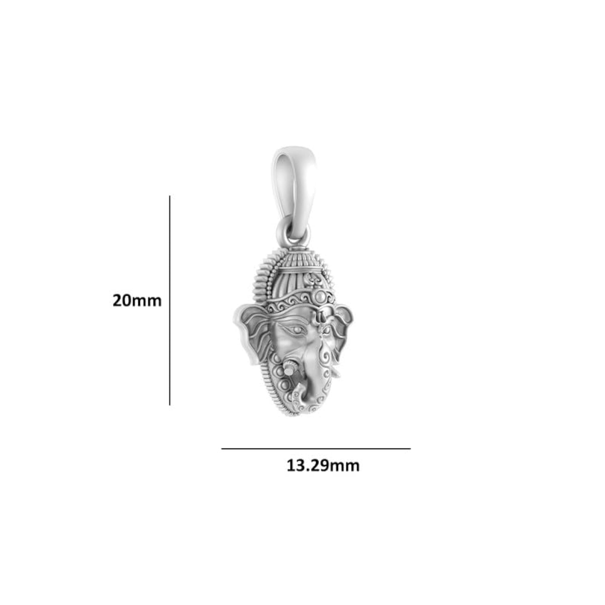 Sterling Silver God Ganesha Necklace with Box Chain
