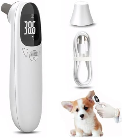 Ear Thermometer for Pet, Accurate 32-42.9℃ Ear Temperature Thermo...
