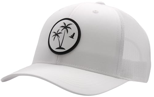 LINDO Trucker Hat - Palm Tree 2.0 (White w/White Patch)