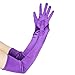 JISEN Women Formal Bridal Satin Banquet Party Wedding Opera Gloves Gift Long 22 Inch Purple