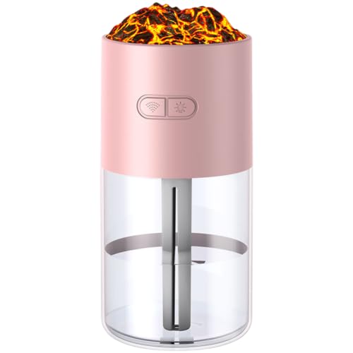 NiuLumea Humidificador USB portátil de 280 ml con efecto de llama colorida, silencioso, para coche y oficina en casa, diseño compacto, luz nocturna, color blanco NiuLumea Humidificador USB portátil de 280 ml con efecto de llama colorida, silencioso, para coche y oficina en casa, diseño compacto, luz nocturna, color blanco