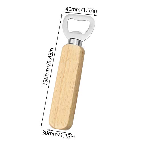 WakiHong 3 stuks gepersonaliseerde houten handvatflesopener, bierflesopener voor flessendopgereedschap, geschikt voor… - Afbeelding 7