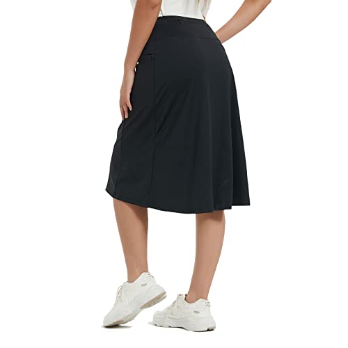 NOOYME 28" Skorts for Women with 3 Pockets Modest Knee Length Athletic Midi Skirts2