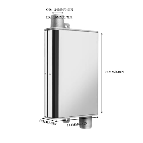 24mm Abgasschlauch Schalldämpfer,Edelstahl Standheizung Auspuff Schalldämpfer,Dieselheizung Abgasrohr Schalldämpfer Standheizung für Auto Auspuffanlagen,Abgasschalldämpfer für Dieselheizung (silber)