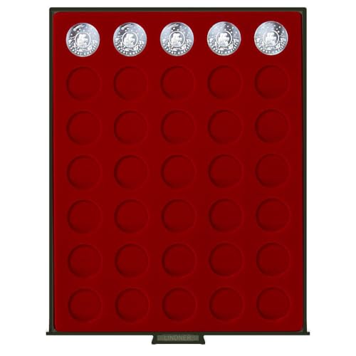 Box monnaies Lindner FUMÉ vitrine esthétique pour pièces de 31mm