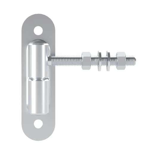 SOTECH cerniera per cancello Ø 24 mm M12 x 96 mm portata 150 kg/pezzo con piastra avvitabile cerniera per cancello in acciaio zincato