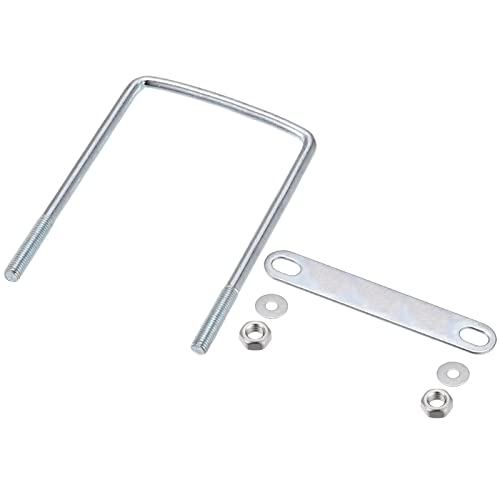 Image of METALLIXITY U Bolts 2 Sets (M8x90x130mm), Square U Bolt Carbon Steel with Accessories - for Construction, Pipe