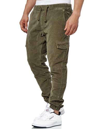 Indicode Herren Walker Cargohose (Cord-Stretch) | Cargo Hose Cordhose Kord...