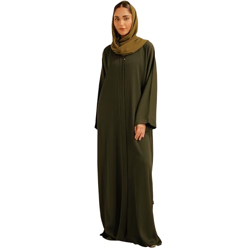 DIVINELY CRAFTED Women Abaya Textured Button-Up - Modest And Fashionable Wear, Long Sleeve, Wrinkle Resistant, Breathable Fabric