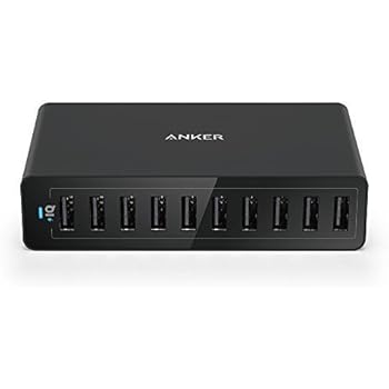 Anker [Most Compact 10-Port Charger] PowerPort 10 (60W 10-Port USB Charging Hub) for iPhone Xs/Max/XR/X / 8/7 / 6 / Plus, iPad Air 2 / mini 3, Galaxy S6 / S6 Edge and More