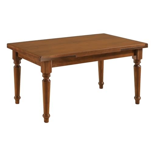 Mar.c.a. Design - Tavolo Rettangolare Allungabile da 140 a 220 cm con Gambe Tornite - Tavolo in Legno Massello 140x80x78 cm - Arte Povera Made in Italy