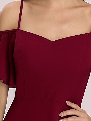 Image of Ever-Pretty Women's Formal Dresses Off Shoulder Short Sleeve Split A-Line Floor Length Bridesmaid Dresses 0237