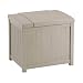 Suncast Small Deck Box Lightweight Resin Indoor/Outdoor Storage Container for Seat Cushions and Gardening Tools Store Items on Patio, Garage, 22 gallon, Taupe