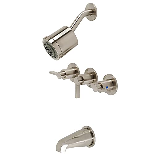 Robinet de baignoire et douche NuvoFusion anti-trace en nickel satiné robuste - 2