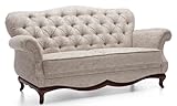 art deco furniture bedroom Ancho: 172 cm Casa Padrino Sofá de la Sala Chesterfield Art Deco de Lujo Greige/Dark Brown 172 x 90 x H. 98 cm - Muebles de Sala