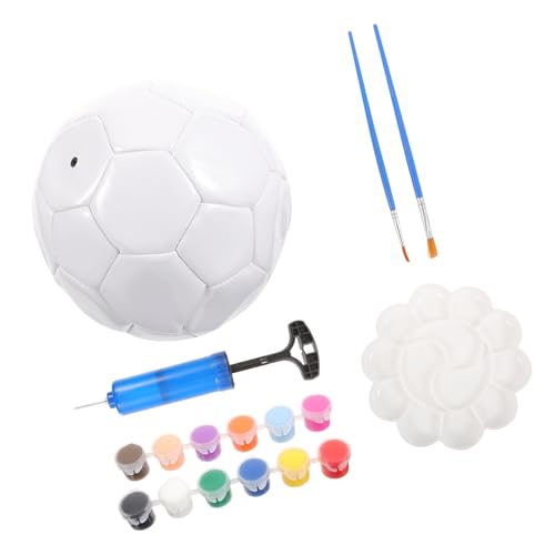 Balón de fútbol talla 3 para pintar con kit de manualidades exterior y 7 accesorios infantiles 2