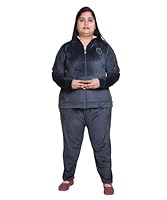 COMFYTOWN Women's Plus Size Velvet Full Sleeve Solid Hooded Winter Wear Track Suit Night Suit Co-Ord Set with Front Zipper Hooded Night Dress, Top and Pyjama Set Grey | Size -6XL |C_MGW-501_6XL