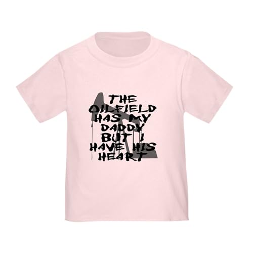 CafePress The Oilfield Has My Daddy But I Have His Heart T S Toddler Graphic Tee, 100% Cotton Pink