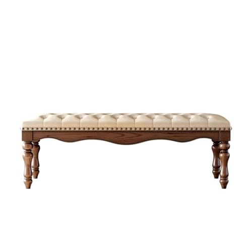 eexbz Foot Stool for Bed American Modern Light Luxury Bedside Stool Pastoral Retro Solid Wood Master Bedroom Simple Bedroom Home Bedside Stool Bed Step Stools for High Beds