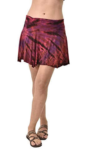 TCG Women's Tie-Dye Mini Skirt - Red-Multi