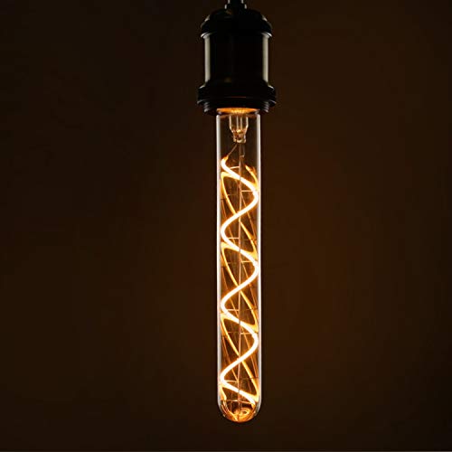 GBLY LED Edison Glühbirne Röhrenlampe E27 Vintage Glühlampe in Röhrenform 225mm Goldfarbe tube Warmweiß Spirale Filament Antike Nostalgie und Retro Beleuchtung für Haus Café Bar Party, nicht dimmbar