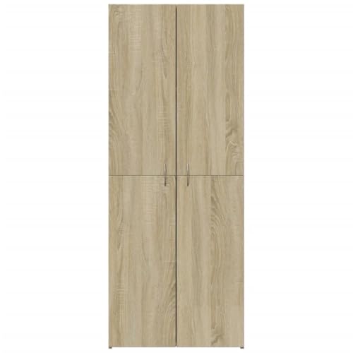 IKAYAA Armario archivador de Madera Armario Metalico Armario Oficina Mueble Metálico para Oficina Muebles Oficina con Llaves, 2 Puertas, 3 Estantes 60 x 32 x 153 cm Roble Sonoma - imagen 3