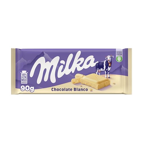 Milka Tableta de Chocolate Blanco de los Alpes, 90 g