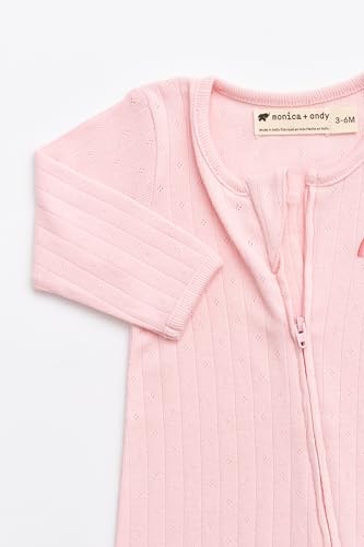 Image of monica + andy Double Zipper One Piece, 100% Organic Baby Clothes for Girls & Boys, Unisex, Preemie, Newborn & Infant Sizes