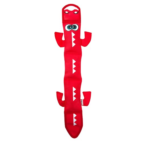 Outward Hound Fire Biterz Red Lizard Plush Firehose Material Interactive Dog Toy Large