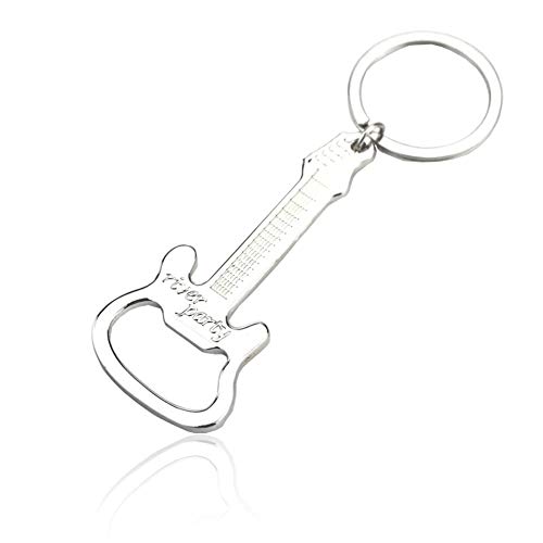 Bottle Opener Keychain Gift for Men, Engraved Guitar Beer Wine Opener Keychain Funny