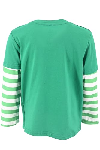 Image of Unique Baby Boys Shirts for Kids and Toddlers Striped Layered Long Sleeve with Embroidery