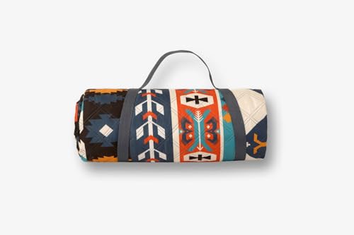Image of Maximus Picnic Blanket Waterproof Camping Mat 200cm Large Beach Picnic Mat with Portable Handy Tote for Travel Sports Home Yoga Park Grass Mat for Baby (Navy Blue Diamond Pattern)