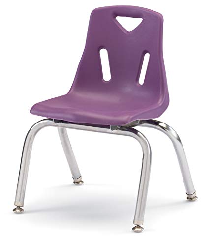 Jonti-Craft Berries 8142Jc6004 Stacking Chairs With Chrome-Plated Legs, 12" Height, Purple, Pack Of 6 #TOP4