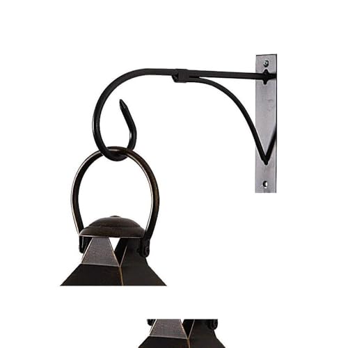 Image of Iron Hooks for Lanterns, Planters, Bird Feeders & Coats - Indoor /Outdoor Wall Brackets, Hanging Hook Hangers for Home Decor (1, Black)