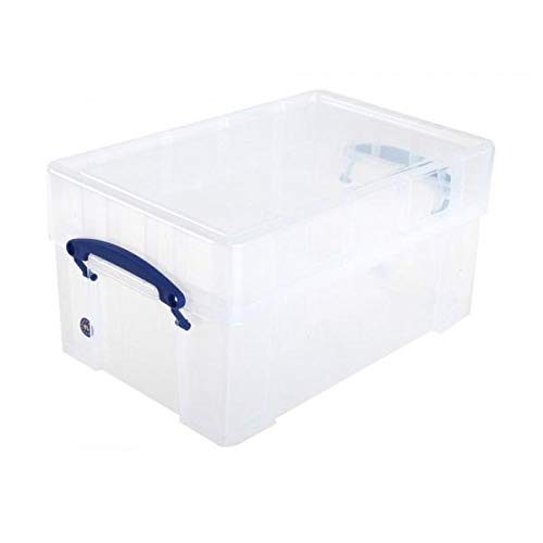 Really Useful Set of 2 Transparent Storage Boxes with Lid (9 Litre)