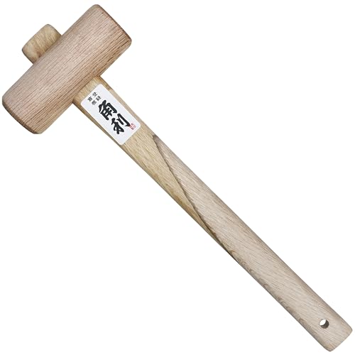 KAKURI Japanese Wooden Mallet Hammer 36mm - Small Wood Mallet for Woodworking, Joinery, Chiseling, and Carving - Heavy Duty Round Head - Made in Japan