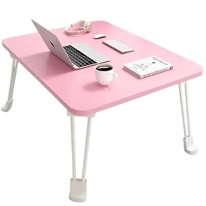 WOLKKAM ローテーブル、折りたたみ式、コンパクト、ミニ、折りたたみ脚、シンプル、ベッドサイドテーブル (ピンク,60*40*30cm)