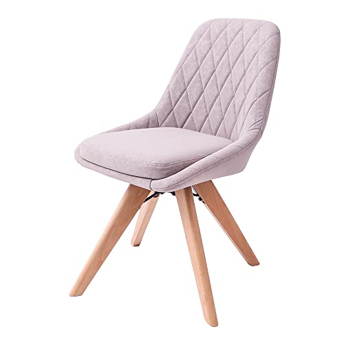 ヤマソロ ダイニングチェア デスクチェア オフィスチェア おしゃれ PUレザー テレワーク 木脚 回転 合成皮革 くすみカラー Leria misty レリア ミスティ 83-695 (ミスティローズ)