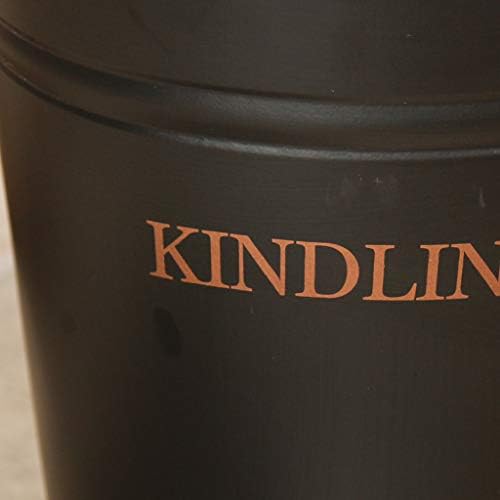 Large Matte Black & Copper Fireside 17L Wood Kindling Fuel Scuttle Hod Storage Bucket
