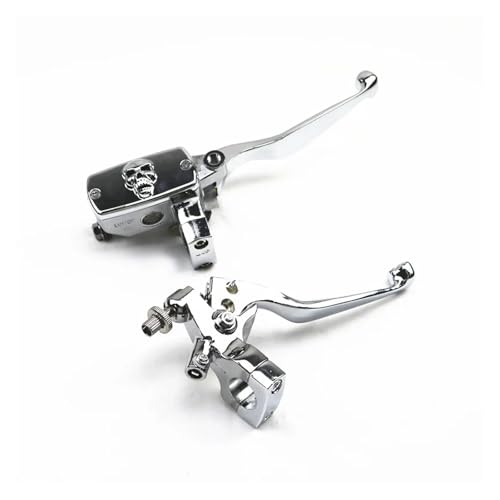 Palancas de freno Skull para motos con manillar personalizado de 1" 4