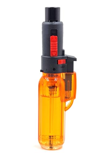 Image of Penjet Blow Torch Lighter with 2-in-1 Adjustable Flame Button & Safety Lock I Refillable Culinary Jet Flame Kitchen Gas Lighter for Cooking /BBQ /Baking (Mix Color) (1)
