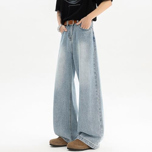 Men's Hip Hop Baggy Jeans Casual Wide Leg Streetwear Jeans Y2K Vintage Skateboard Loose Fit Denim Jeans4