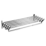 LLLD Wand Wäschetrockner Scherenwäschetrockner Edelstahl Rostfrei Mit Kleiderstange Wäschetrockner Einfache Montage Für Badezimmer Terrasse Und Balkon (Color : Double Pole, Size : 48 * 14 * 12cm)