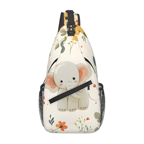 Mochila bandolera liviana con diseño de elefante para adultos miniatura 1
