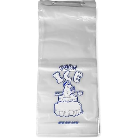 (Pack of 500) 20 lb Ice Bags on Wire Wicket with Twist Ties - Plastic Ice Bags on Metal Wicket - Perfect for Ice Machine Bagger - Ideal for Gas Station & Convenience Store Owners - by Interplas Cover