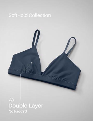 Image of CRZ YOGA Softhold Triangle Bralette | Double Lined, Light Support, Non Padded, Wireless, Casual, Ultra-Soft, V Neck, Adjustable Square Back, Everyday Bra for Women