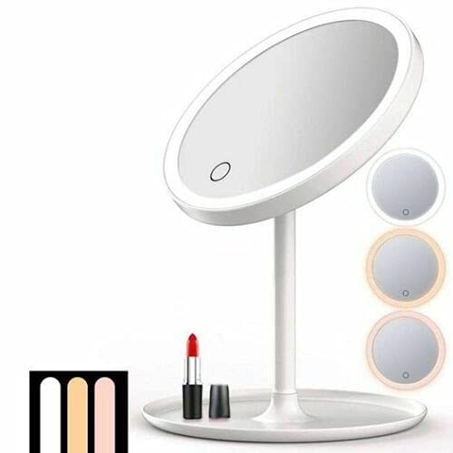 span Espejo de maquillaje con luz LED y carga USB