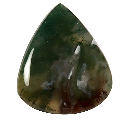 Cabochon en agate mousse naturelle en poire pour bijoux d'exception