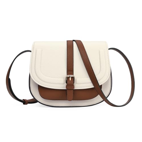 GOIACII Crossbody Bag for Women Saddle Shoulder Purse Ladies Boho Cross Body Handbag Vegan Leather