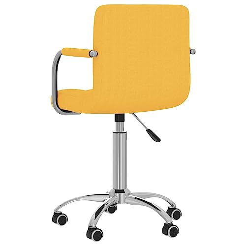 Chaise pivotante de bureau jaune moutarde avec coussin réglable - 6